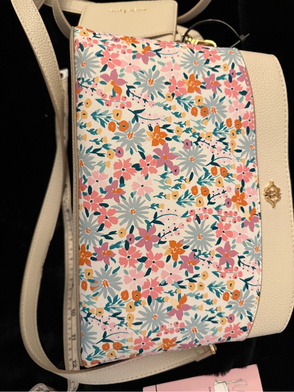 Nanette Lepore Cream Crossbody with Pink, Orange & Blue Floral Print - Picture 9 of 16